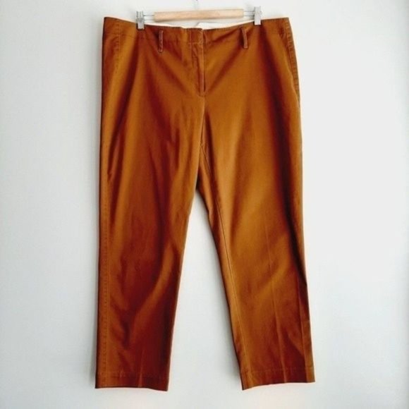 LAND'S END Classic Chino Crop Pants Tan Fit 2 Sz 18 Flawed - Picture 2 of 10